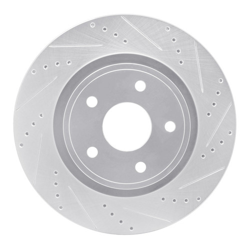 R1 04-06 Dodge Ram 1500 Pickup Front Right Drilled & Slotted Silver Brake Rotor