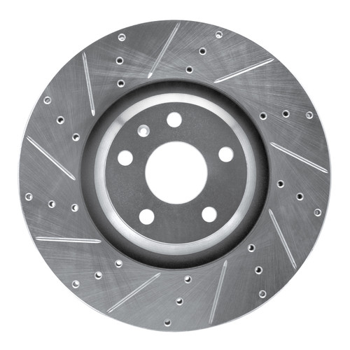 R1 12-15 Audi TTS Quattro Front Left Drilled & Slotted Silver Brake Rotor