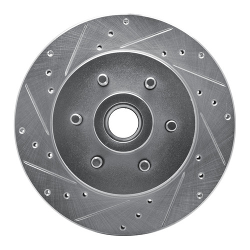 R1 93-96 Dodge DAKOTA RWD Front Left Drilled & Slotted Silver Brake Rotor