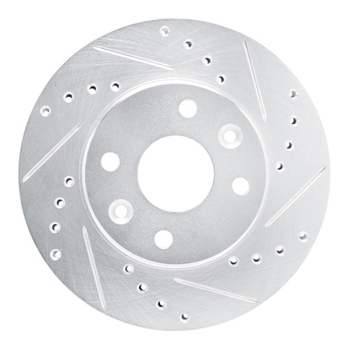 R1 94-00 Kia SPECTRA Front Right Drilled & Slotted Silver Brake Rotor