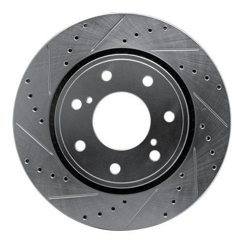 R1 10-14 Ford F-150 4WD Front Left Drilled & Slotted Silver Brake Rotor