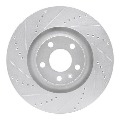 R1 05-11 Audi A6 Quattro Front Left Drilled & Slotted Silver Brake Rotor