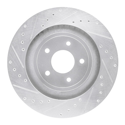 R1 08-14 Chrysler 200 Front Left Drilled & Slotted Silver Brake Rotor
