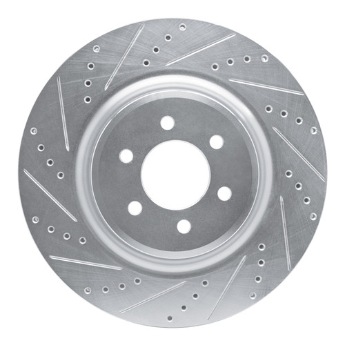 R1 03-17 Dodge Viper Front Left Drilled & Slotted Silver Brake Rotor