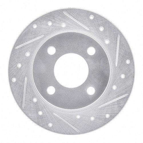 R1 78-90 Dodge Charger Front Right Drilled & Slotted Silver Brake Rotor