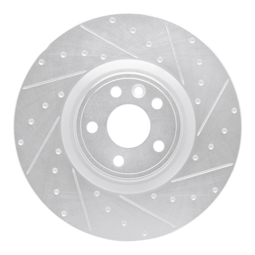 R1 18-20 Jaguar E-Pace Front Right Drilled & Slotted Silver Brake Rotor