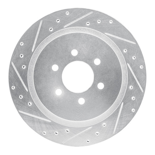 R1 92-02 Dodge Viper Rear Left Drilled & Slotted Silver Brake Rotor