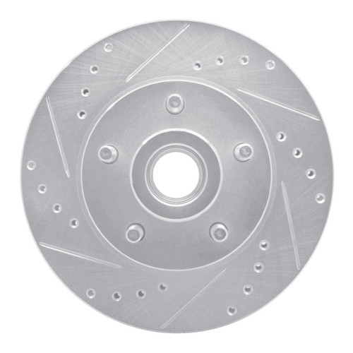 R1 70-72 Dodge Charger Front Left Drilled & Slotted Silver Brake Rotor