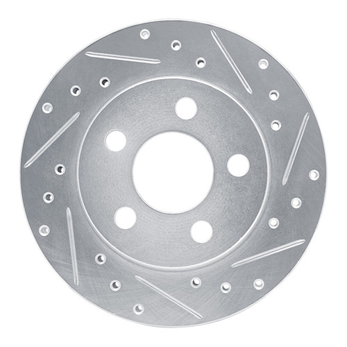 R1 85-89 Dodge ARIES Front Right Drilled & Slotted Silver Brake Rotor