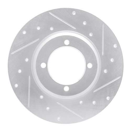 R1 78-83 Dodge CHALLENGER Front Right Drilled & Slotted Silver Brake Rotor