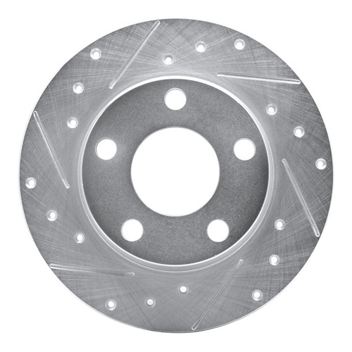 R1 99-05 Audi A6 Quattro Rear Left Drilled & Slotted Silver Brake Rotor