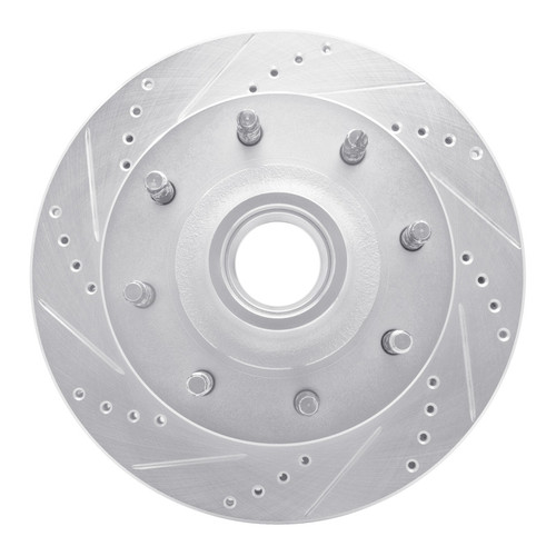 R1 99-02 Ford F-350 Super Duty 2WD Front Left Drilled & Slotted Silver Brake Rotor