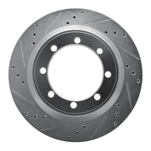 R1 99-04 Ford F-350 Super Duty 4WD Rear Left Drilled & Slotted Silver Brake Rotor