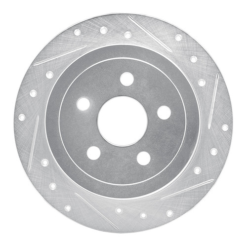 R1 95-07 Chrysler PT Cruiser Rear Right Drilled & Slotted Silver Brake Rotor