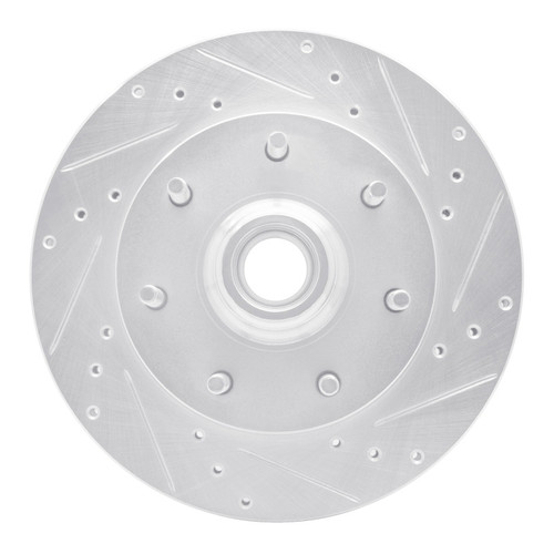 R1 97-02 Ford F-150 RWD Front Right Drilled & Slotted Silver Brake Rotor