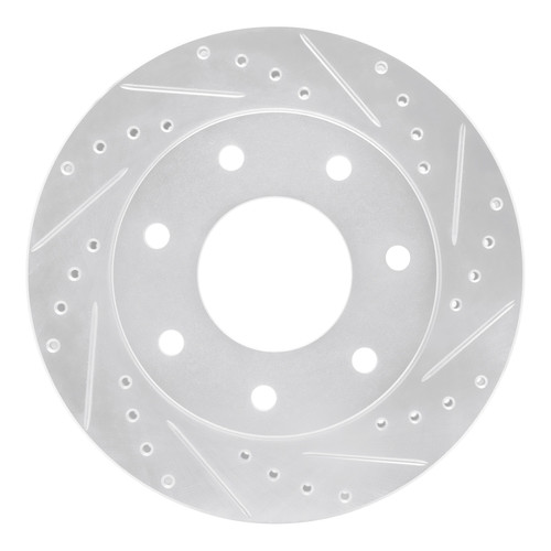 R1 97-04 Ford F-150 4WD Front Right Drilled & Slotted Silver Brake Rotor
