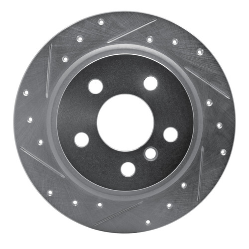 R1 14-25 BMW i3 Rear Left Drilled & Slotted Silver Brake Rotor
