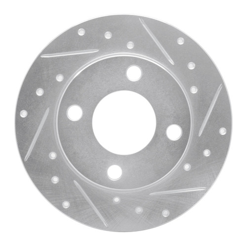 R1 84-95 Audi 90 Quattro Rear Right Drilled & Slotted Silver Brake Rotor