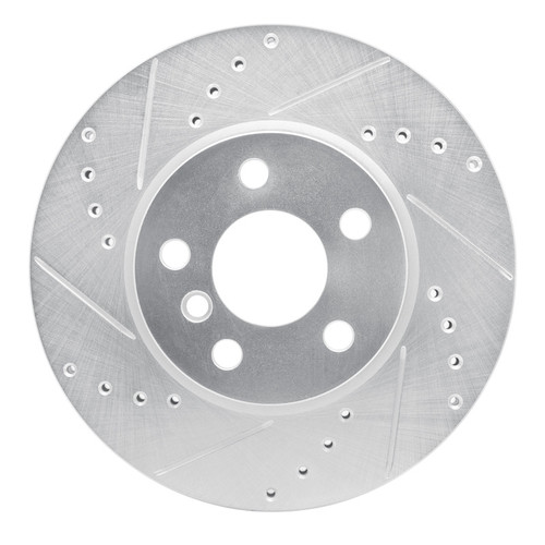 R1 14-21 Mini Cooper (Excl Clubman) Front Left Drilled & Slotted Silver Brake Rotor