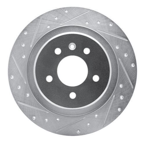 R1 16-18 Buick Envision Rear Left Drilled & Slotted Silver Brake Rotor