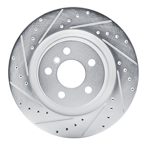 R1 19-24 BMW M235I xDrive Gran Coupe Rear Left Drilled & Slotted Silver Brake Rotor