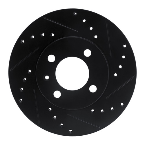 R1 86-08 Volkswagen DERBY (Mexico) Front Right Drilled & Slotted Black Brake Rotor
