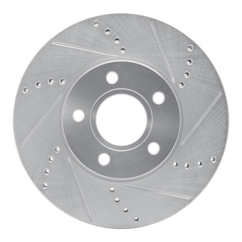 R1 12-18 Ford C-MAX Front Right Drilled & Slotted Silver Brake Rotor
