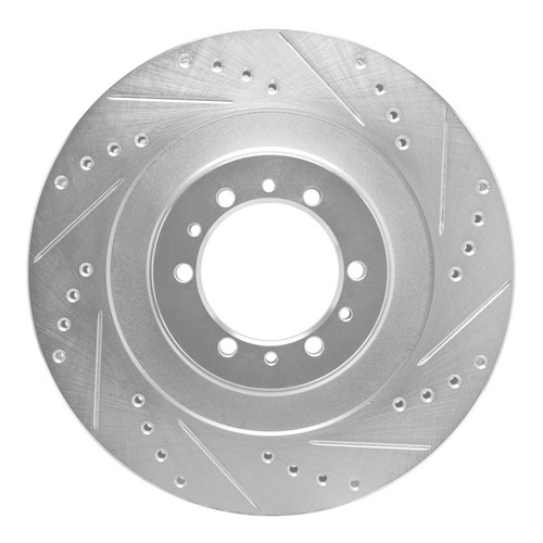 R1 98-04 Mitsubishi Montero Sport (USA/Canada) Front Right Drilled & Slotted Silver Brake Rotor