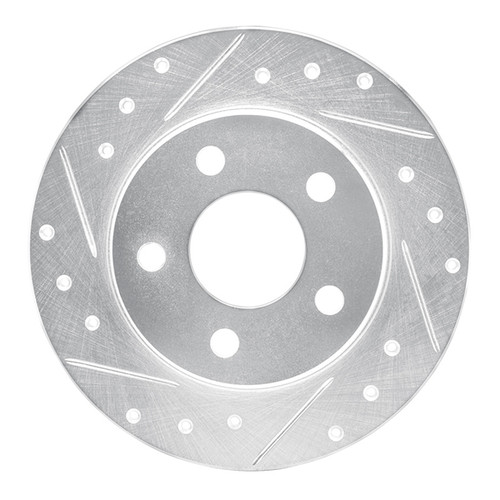 R1 93-05 Ford Taurus SHO Rear Left Drilled & Slotted Silver Brake Rotor