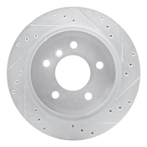 R1 09-16 BMW Z4 Rear Right Drilled & Slotted Silver Brake Rotor