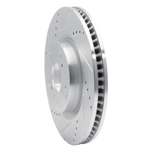 R1 69-70 Ford Galaxie 500 Front Left Drilled & Slotted Silver Brake Rotor