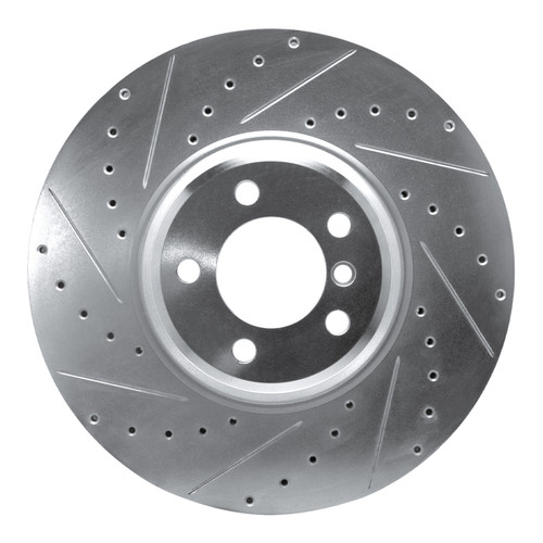 R1 07-08 BMW ALPINA B7 Front Left Drilled & Slotted Silver Brake Rotor