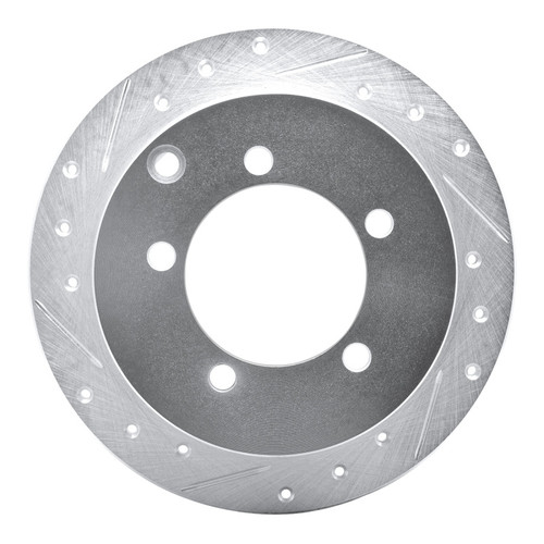R1 97-04 Mitsubishi DIAMANTE Rear Left Drilled & Slotted Silver Brake Rotor