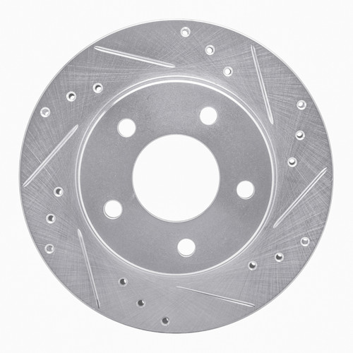 R1 90-90 Pontiac 6000 Rear Right Drilled & Slotted Silver Brake Rotor
