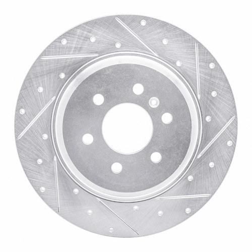 R1 11-15 VPG MV-1 Rear Right Drilled & Slotted Silver Brake Rotor