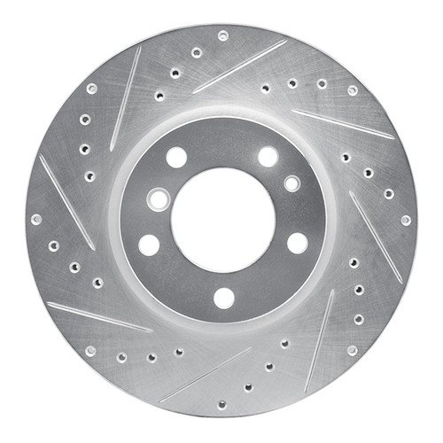 R1 93-97 BMW 850CI Front Left Drilled & Slotted Silver Brake Rotor
