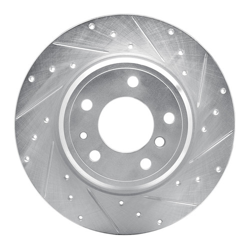 R1 91-01 BMW 850I Rear Right Drilled & Slotted Silver Brake Rotor
