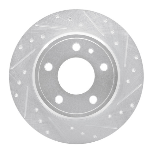 R1 87-92 BMW 735IL Rear Right Drilled & Slotted Silver Brake Rotor
