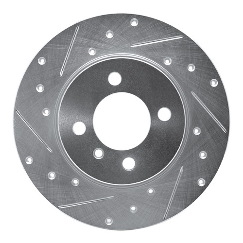 R1 84-85 BMW 318I Front Left Drilled & Slotted Silver Brake Rotor