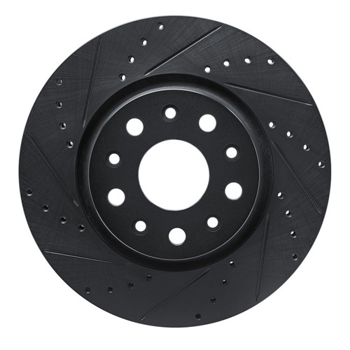 R1 18-25 Jeep Gladiator Front Left Drilled & Slotted Black Brake Rotor