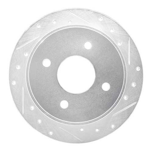 R1 90-92 Infiniti M30 Rear Right Drilled & Slotted Silver Brake Rotor