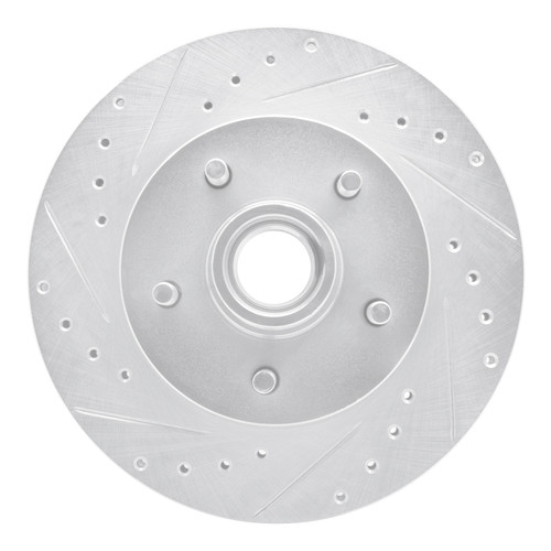 R1 83-92 Chevrolet G20 Front Left Drilled & Slotted Silver Brake Rotor