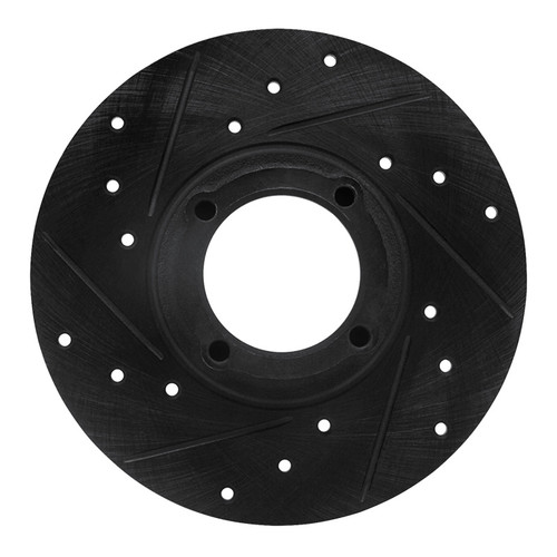 R1 63-79 Austin Healey Sprite Front Left Drilled & Slotted Black Brake Rotor