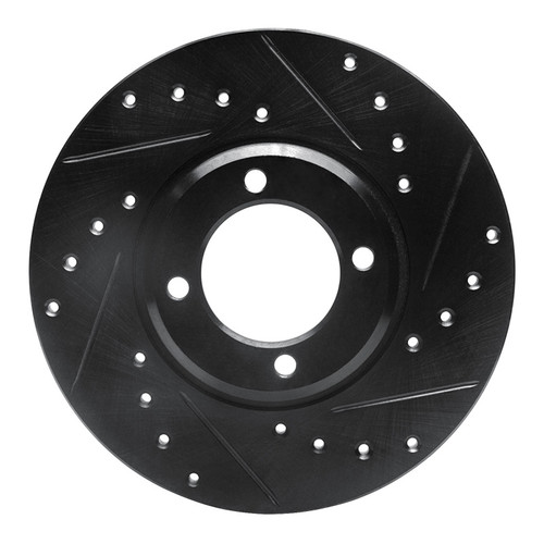 R1 63-86 Ford Cortina Front Right Drilled & Slotted Black Brake Rotor