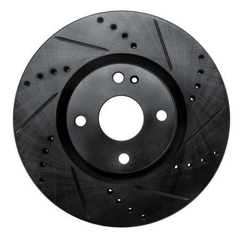 R1 16-25 Fiat 124 Spider Front Right Drilled & Slotted Black Brake Rotor
