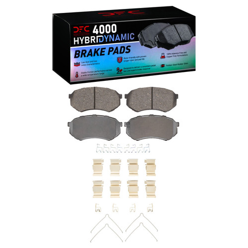 DFC 89-04 Mitsubishi Fuso FE Front 4000 HybriDynamic Brake Pads and Hardware Kit
