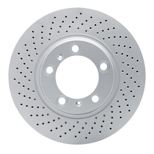 DFC 99-23 Porsche 718 Cayman Left Front Drilled Hi-Carbon Alloy Geomet Coated Rotor