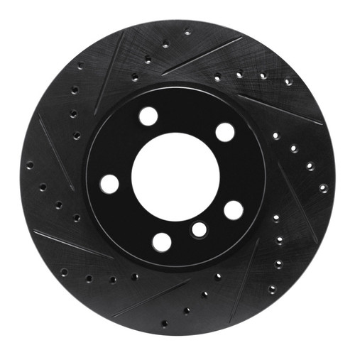 R1 11-16 Mini Cooper Paceman Front Left Drilled & Slotted Black Brake Rotor