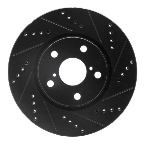 R1 -25 BMW 228I xDrive Gran Coupe Left Front Drilled & Slotted Black Brake Rotor