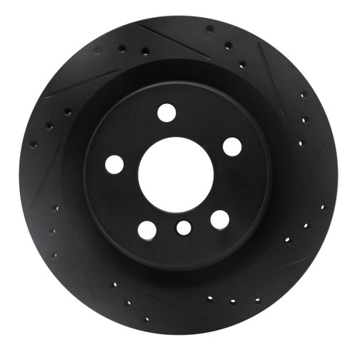 R1 16-26 BMW 228I Gran Coupe Rear Right Drilled & Slotted Black Brake Rotor